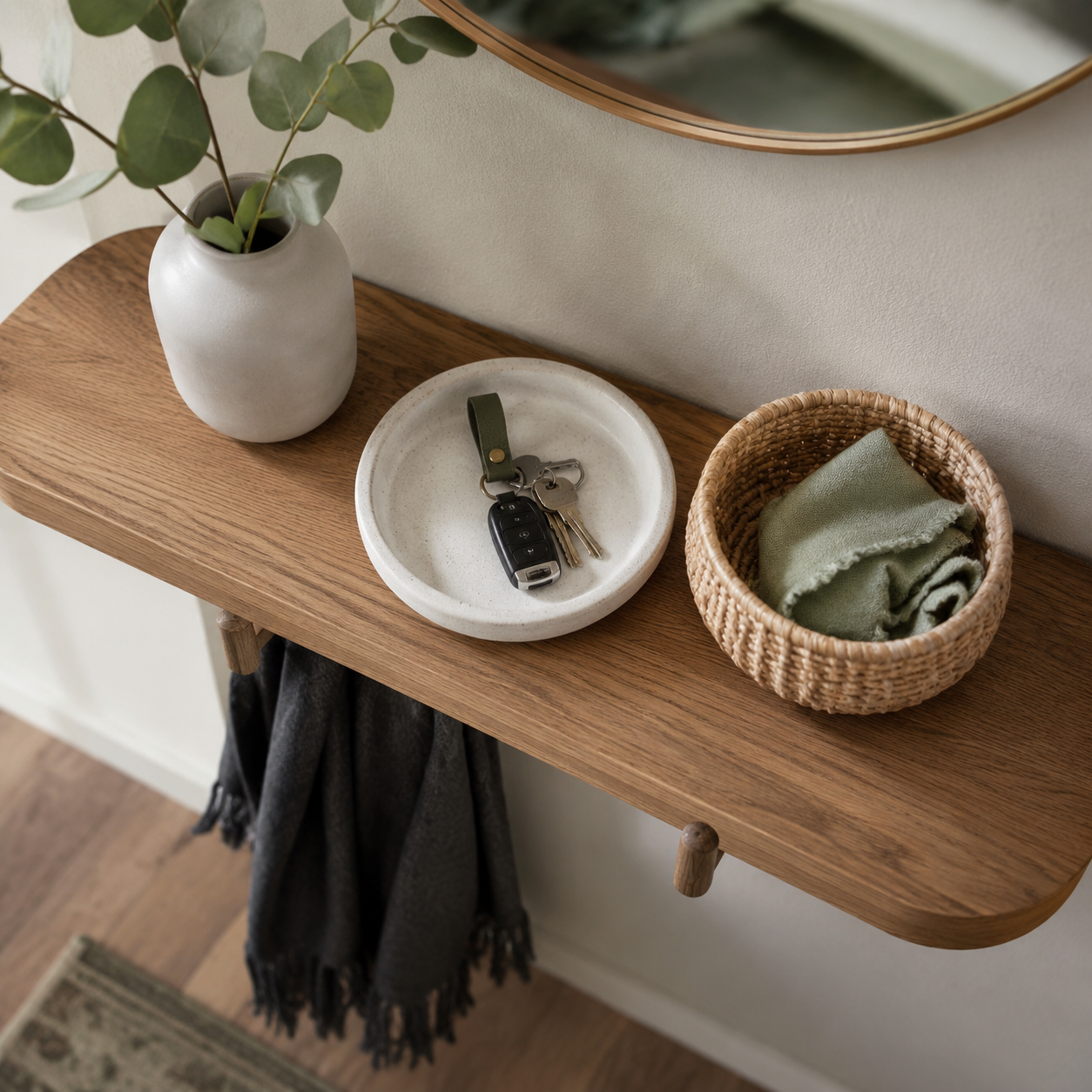 Compact entry shelf reset board